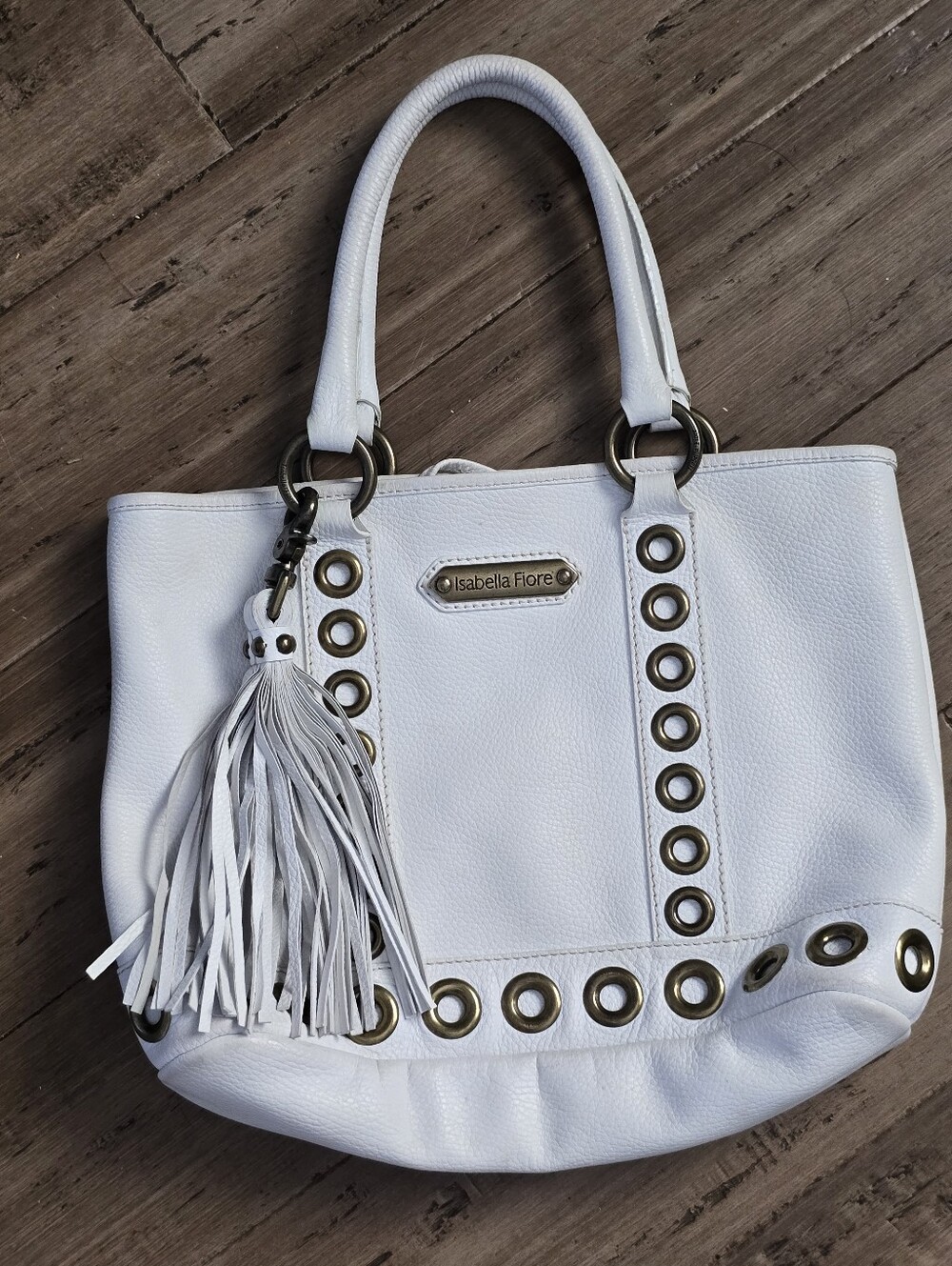 Isabella Fiore large white leather tote